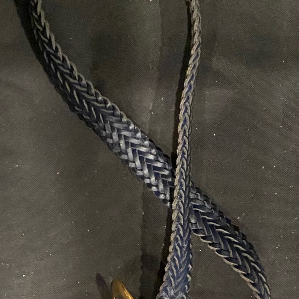 Capezio Blue/Black Leather Braided Belt - Picture 3 of 5